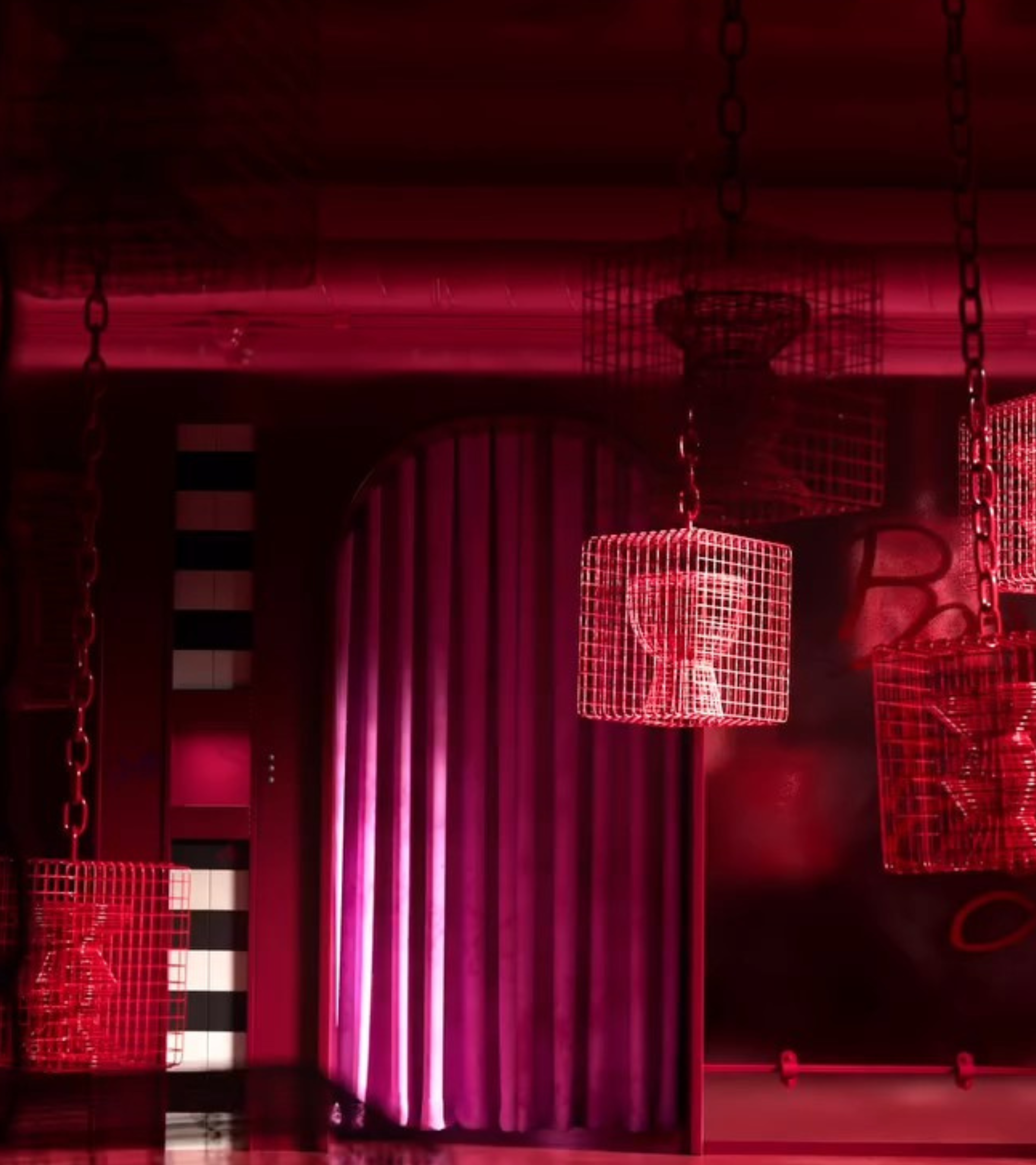 TIP TAP WIRE rosa dekorativer Hocker