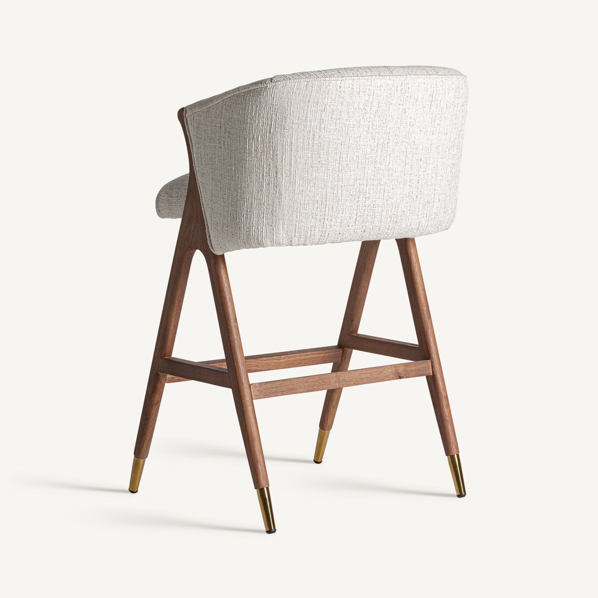 Barkruk DOUZE beige met rubberen basis
