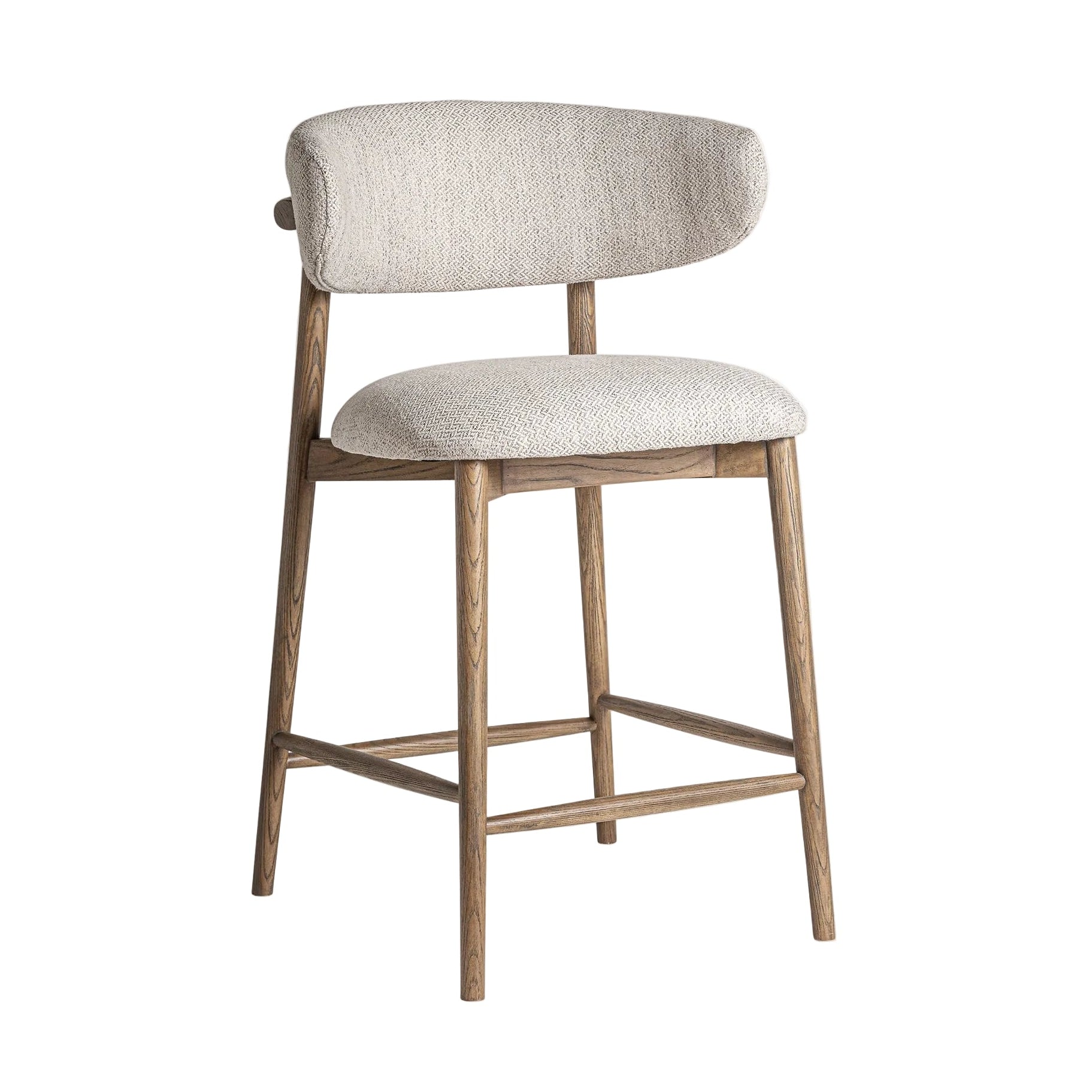 Barstuhl ERLEC beige mit dunklem Eschenfuß