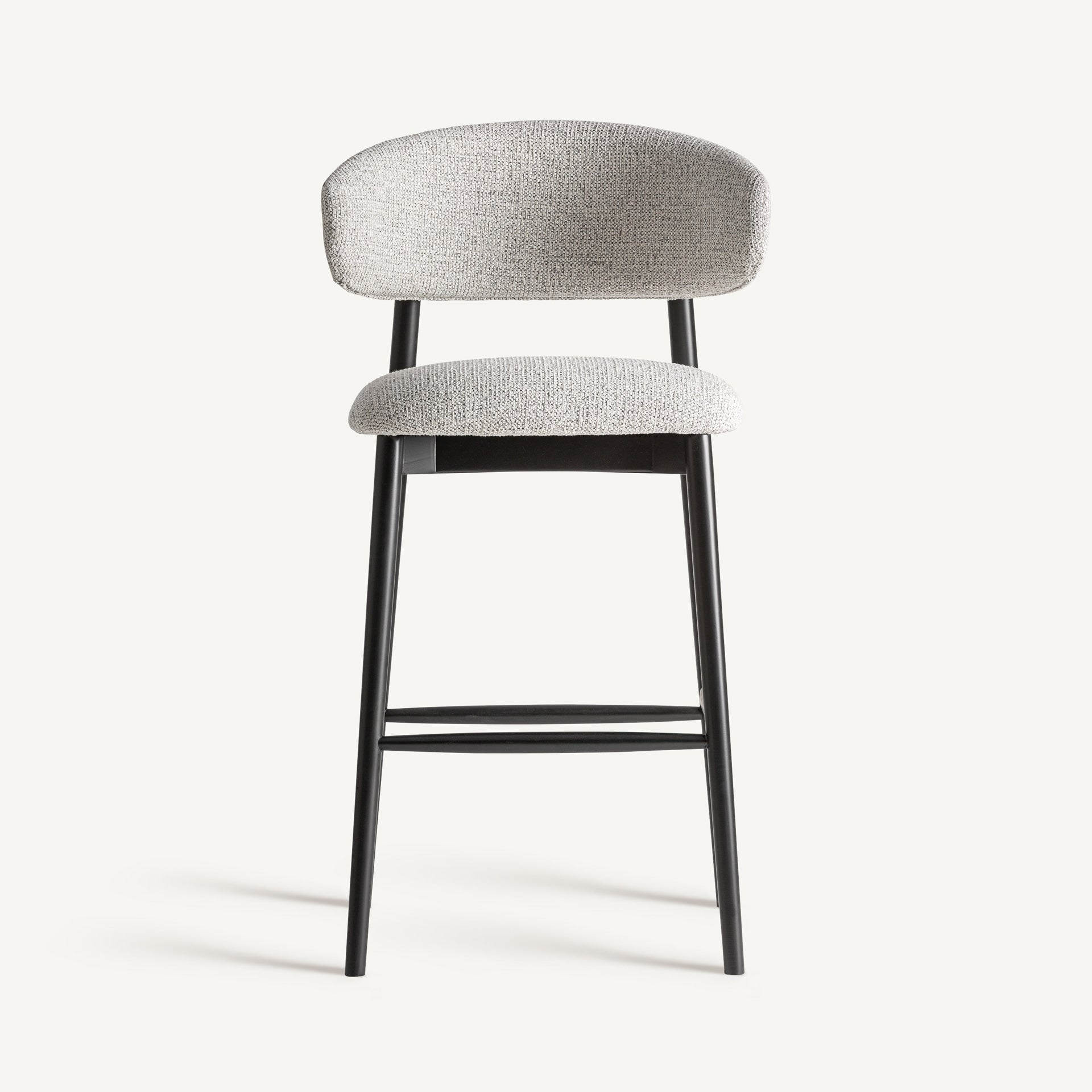 Hocker ERLEC grijs met zwarte essen basis