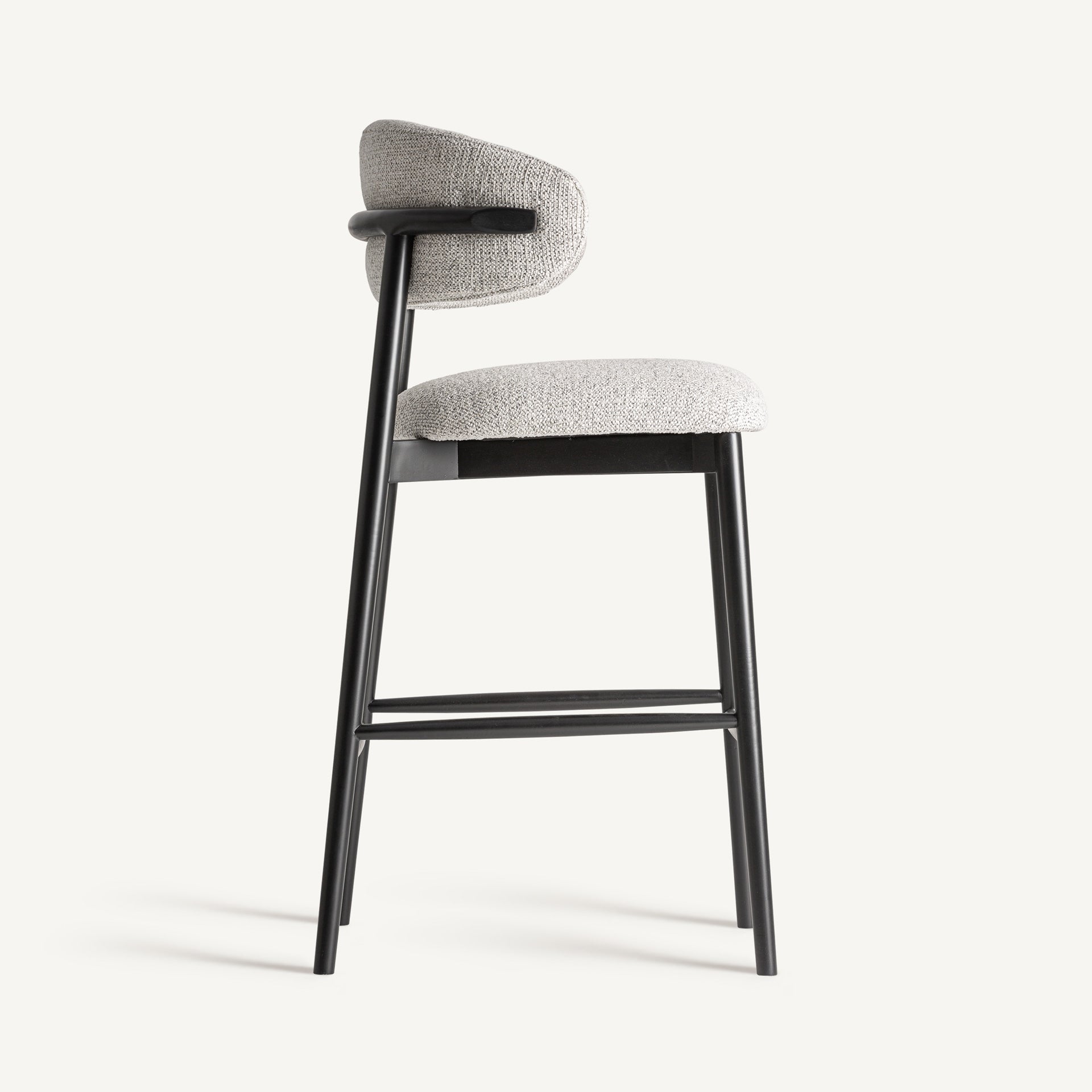 Hocker ERLEC grijs met zwarte essen basis