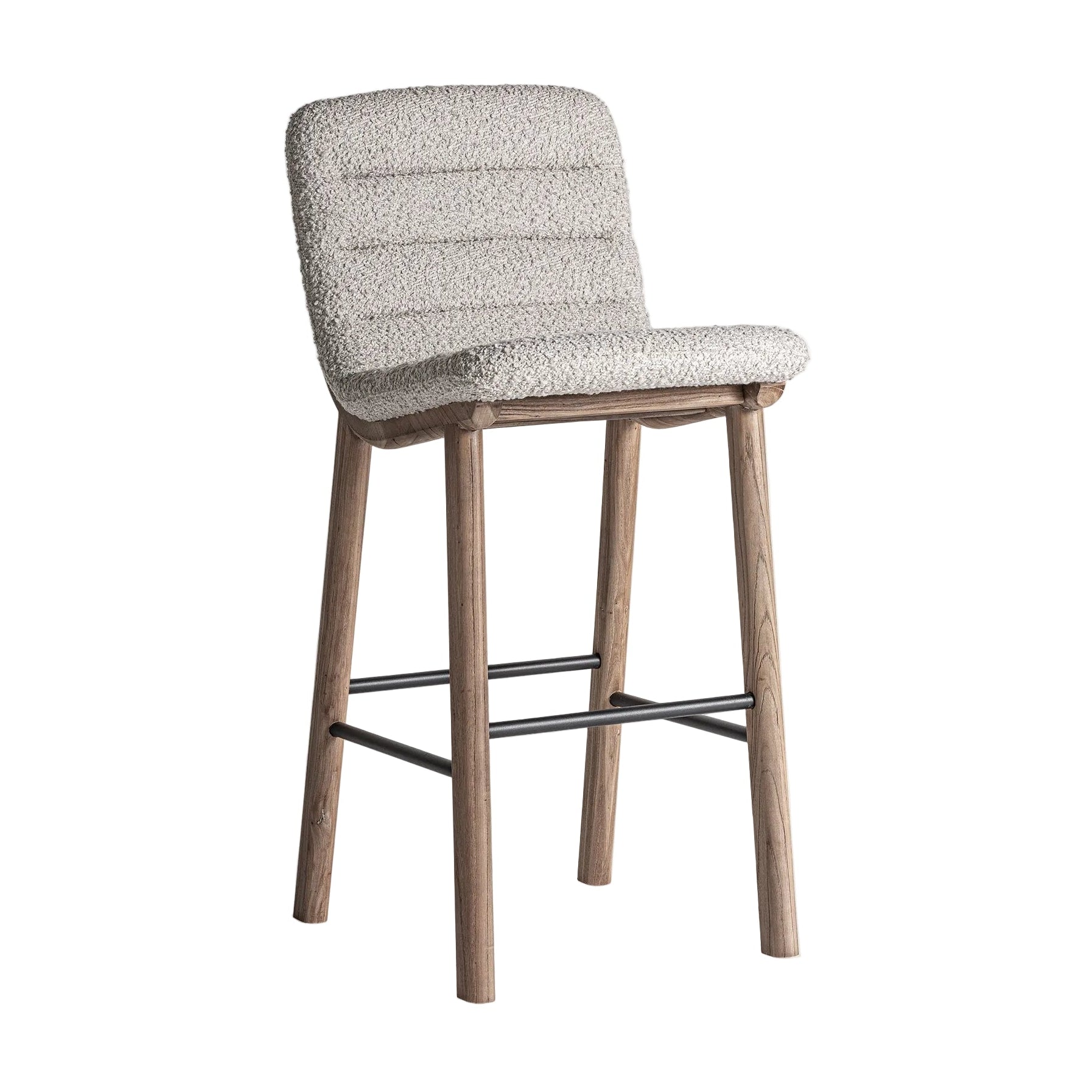 JACQUARD Bar Stool Beige with a Willow Base