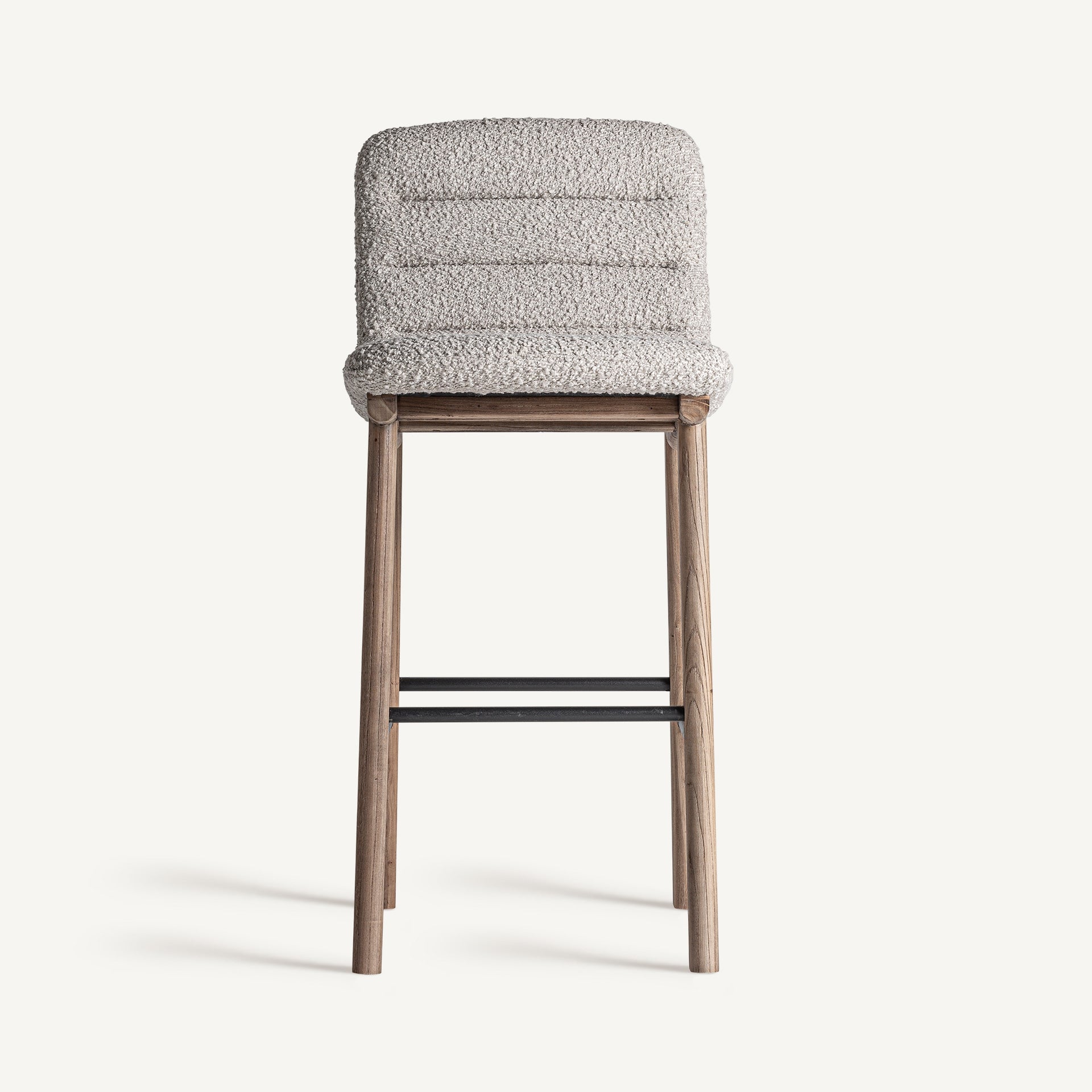 JACQUARD Bar Stool Beige with a Willow Base