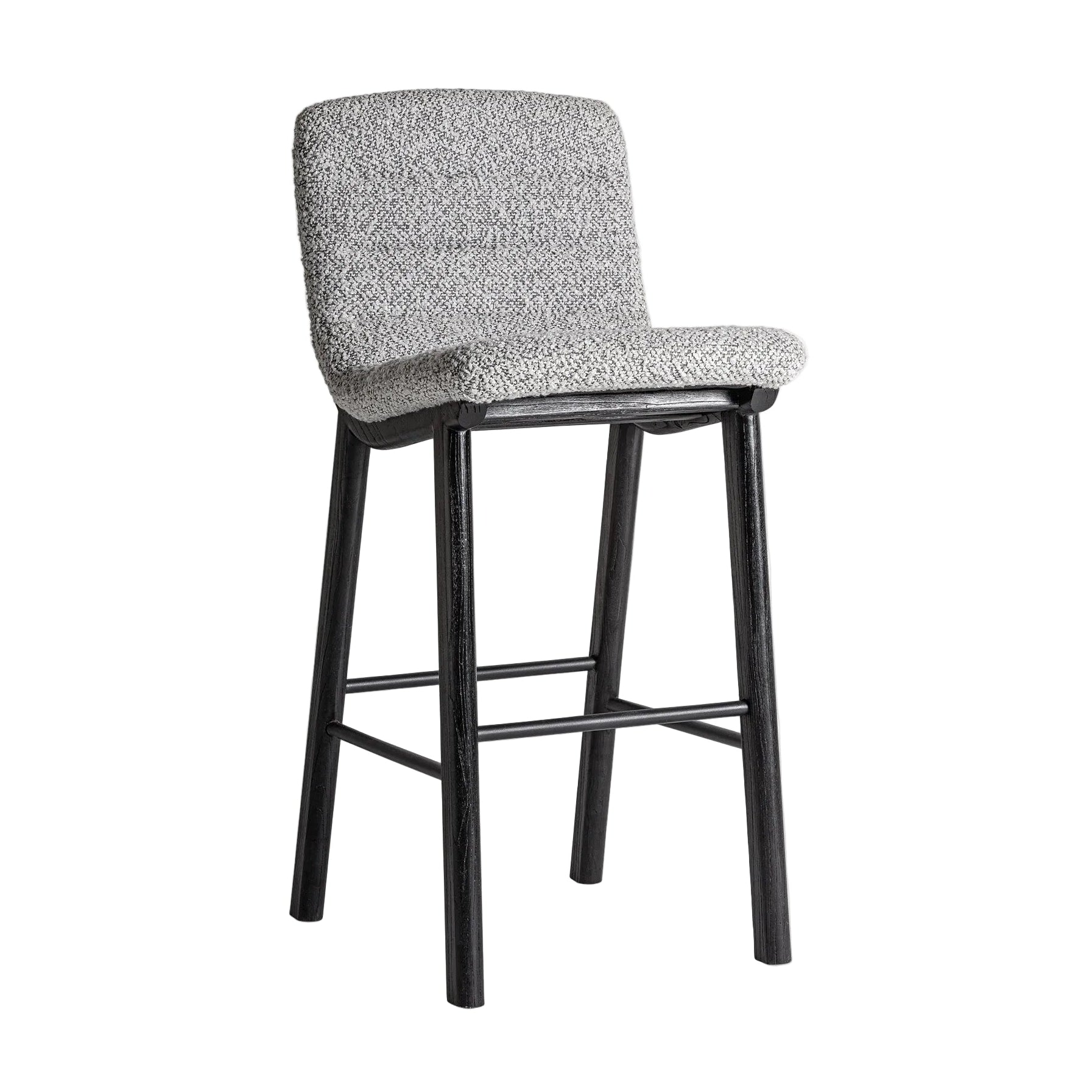 Barkruk JACQUARD grijs met zwarte bamboe basis