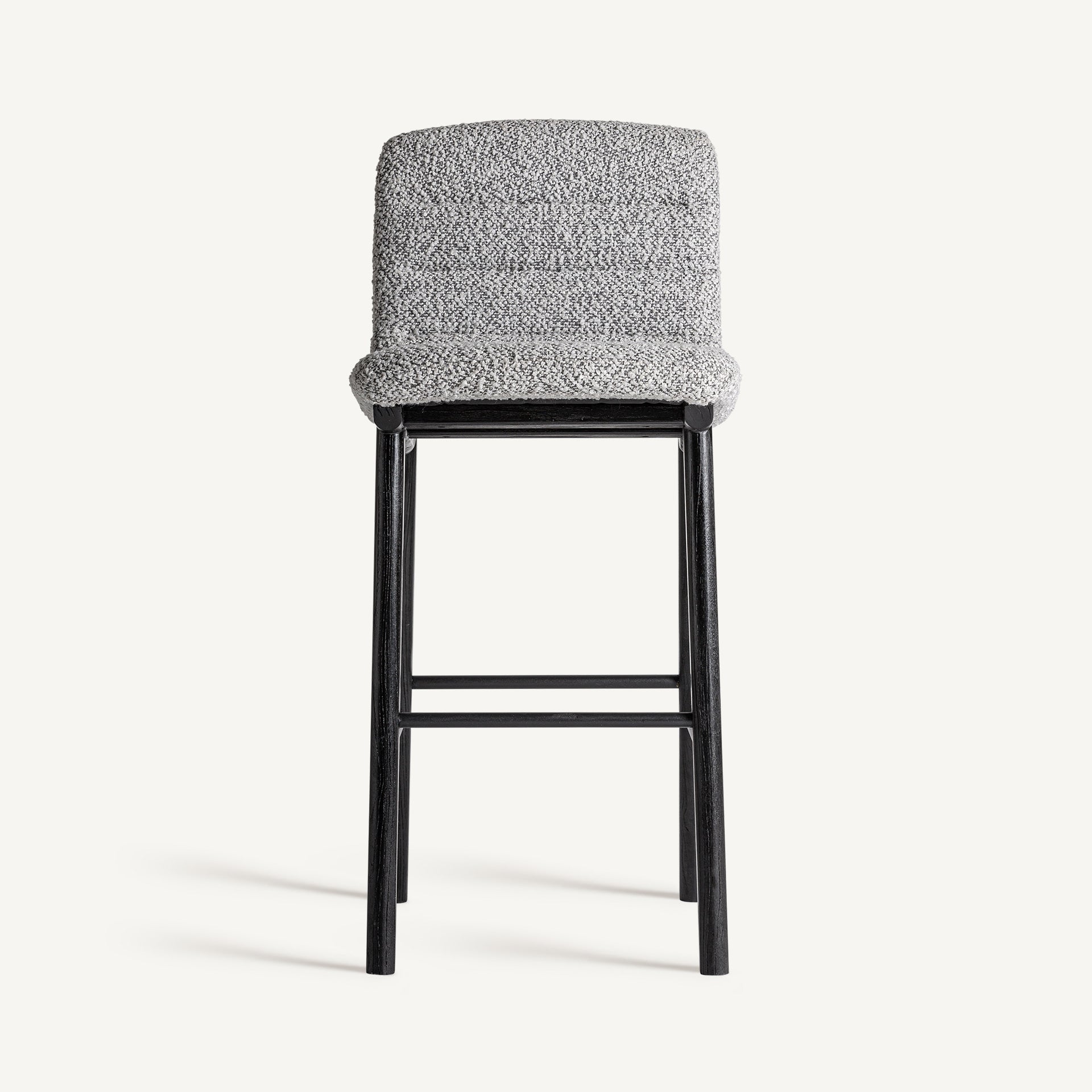 Barkruk JACQUARD grijs met zwarte bamboe basis
