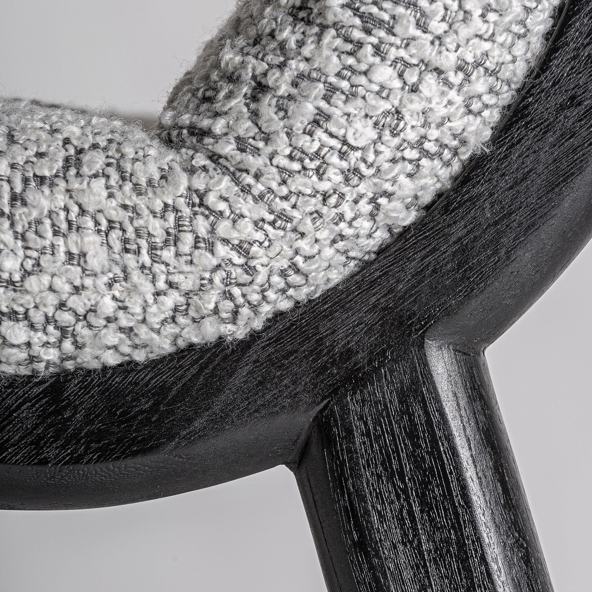 Barkruk JACQUARD grijs met zwarte bamboe basis