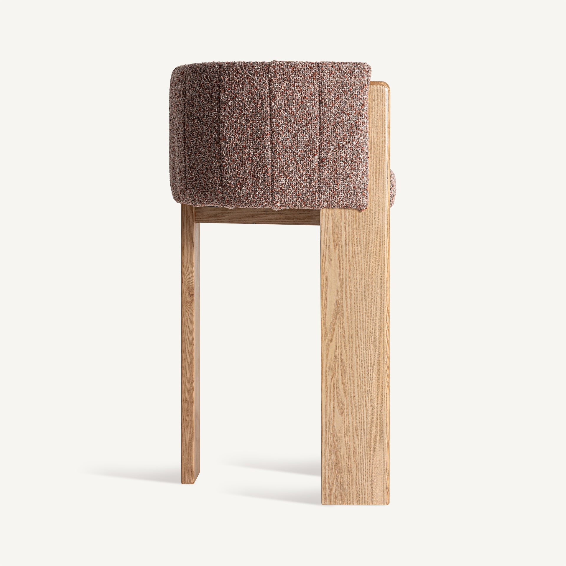 Barkruk SERNIER bruin met eiken basis
