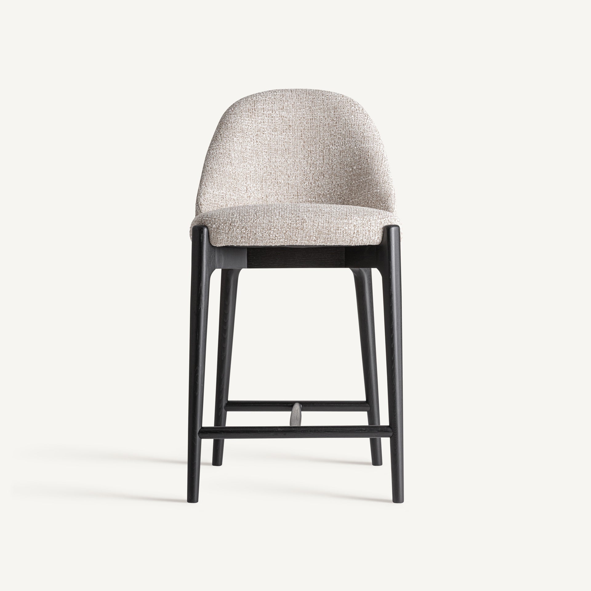 Barkruk SIRIUS beige met zwarte essenhouten basis