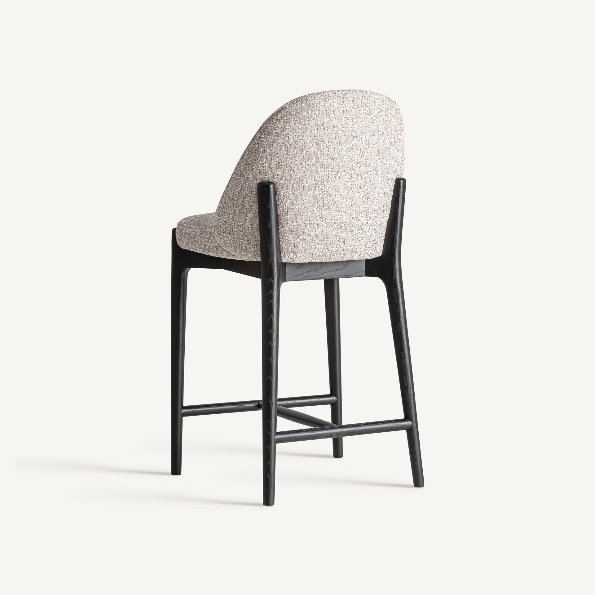Barkruk SIRIUS beige met zwarte essenhouten basis
