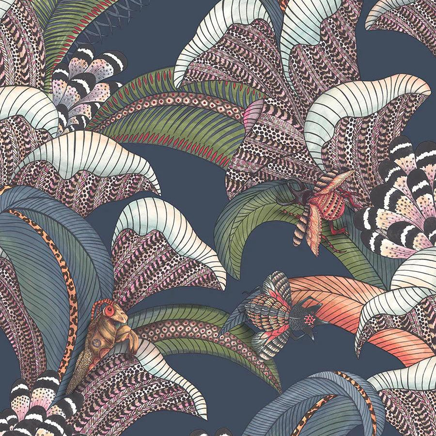 Tapeta ARDMORE JABULA - Hoopoe Leaves granatowy Cole & Son Default Title   Eye on Design