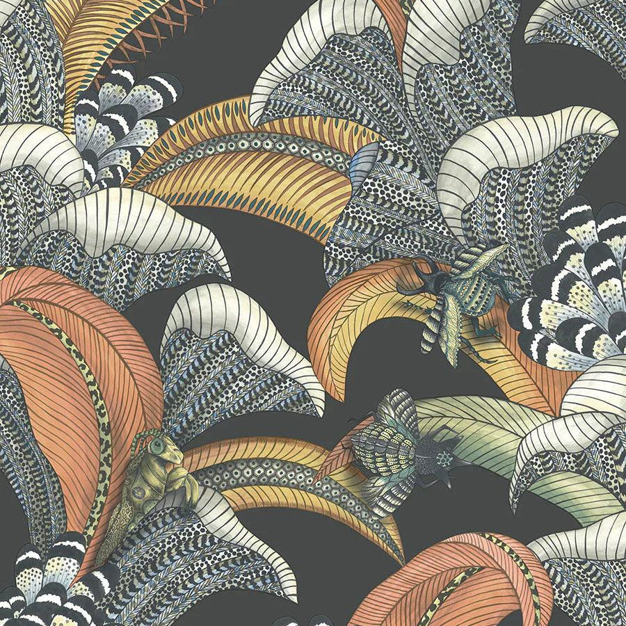 Tapeta ARDMORE JABULA - Hoopoe Leaves terakota na czarnym Cole & Son Default Title   Eye on Design