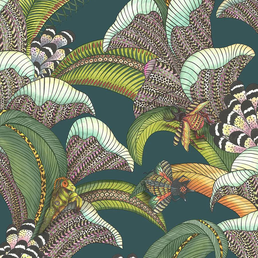 Tapeta ARDMORE JABULA - Hoopoe Leaves turkusowy Cole & Son    Eye on Design