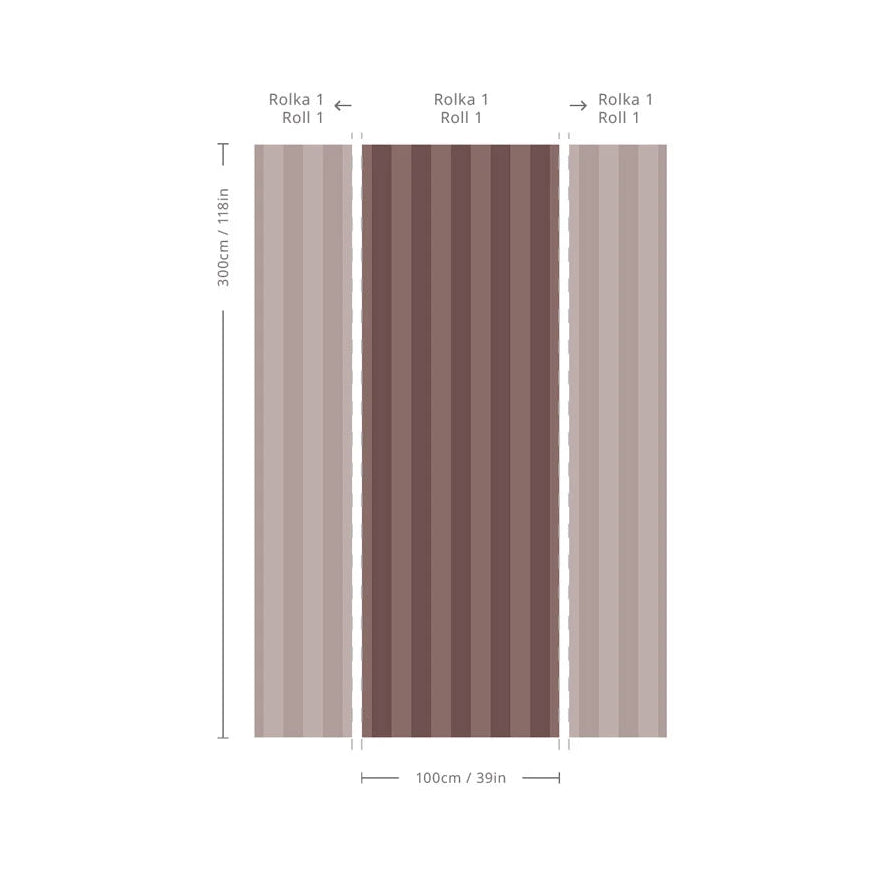 Tapeta flizelinowa w paski BOLD STRIPE COCOA różowy