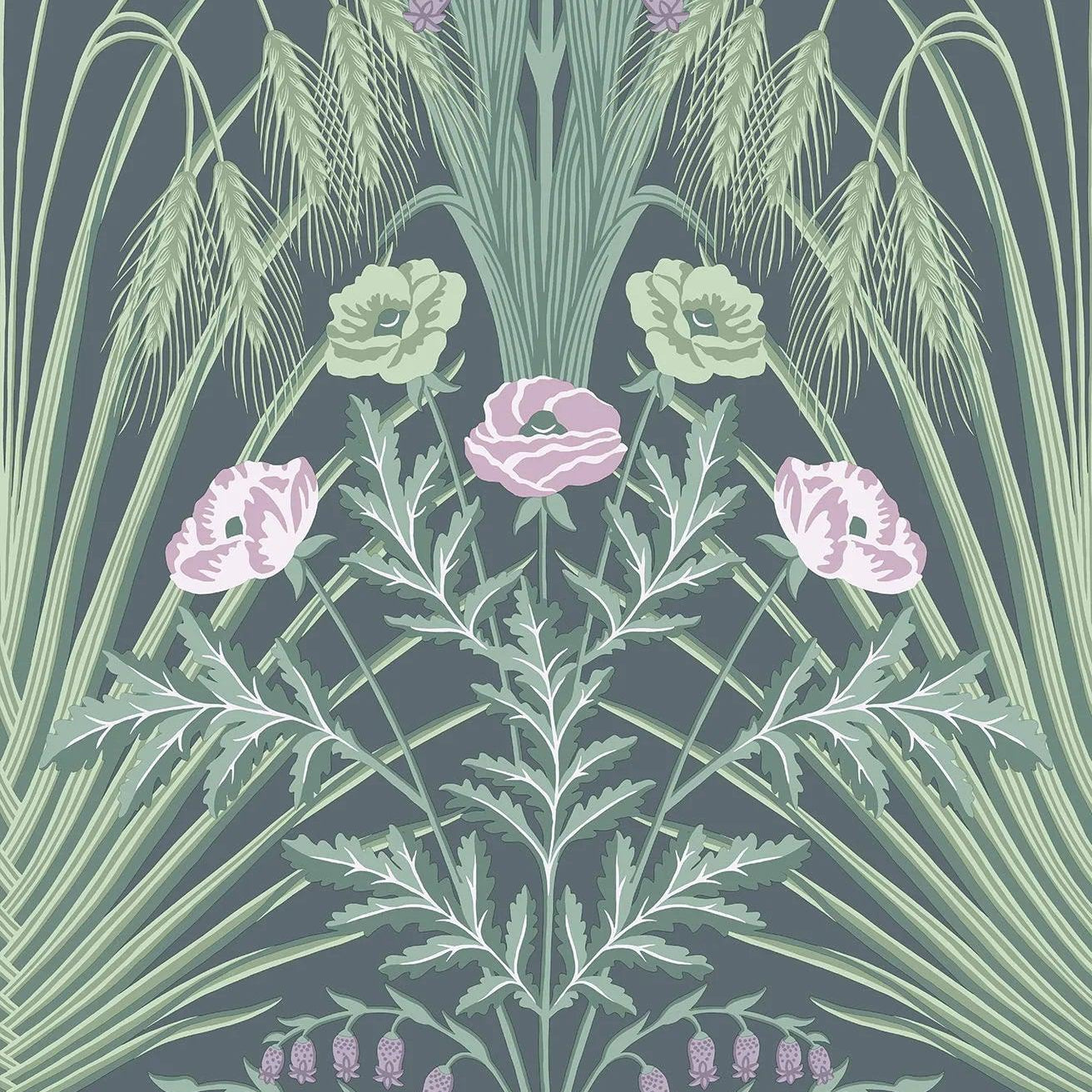 Tapeta BOTANICAL BOTANICA - Bluebell liliowy na ciemnej zieleni Cole & Son    Eye on Design