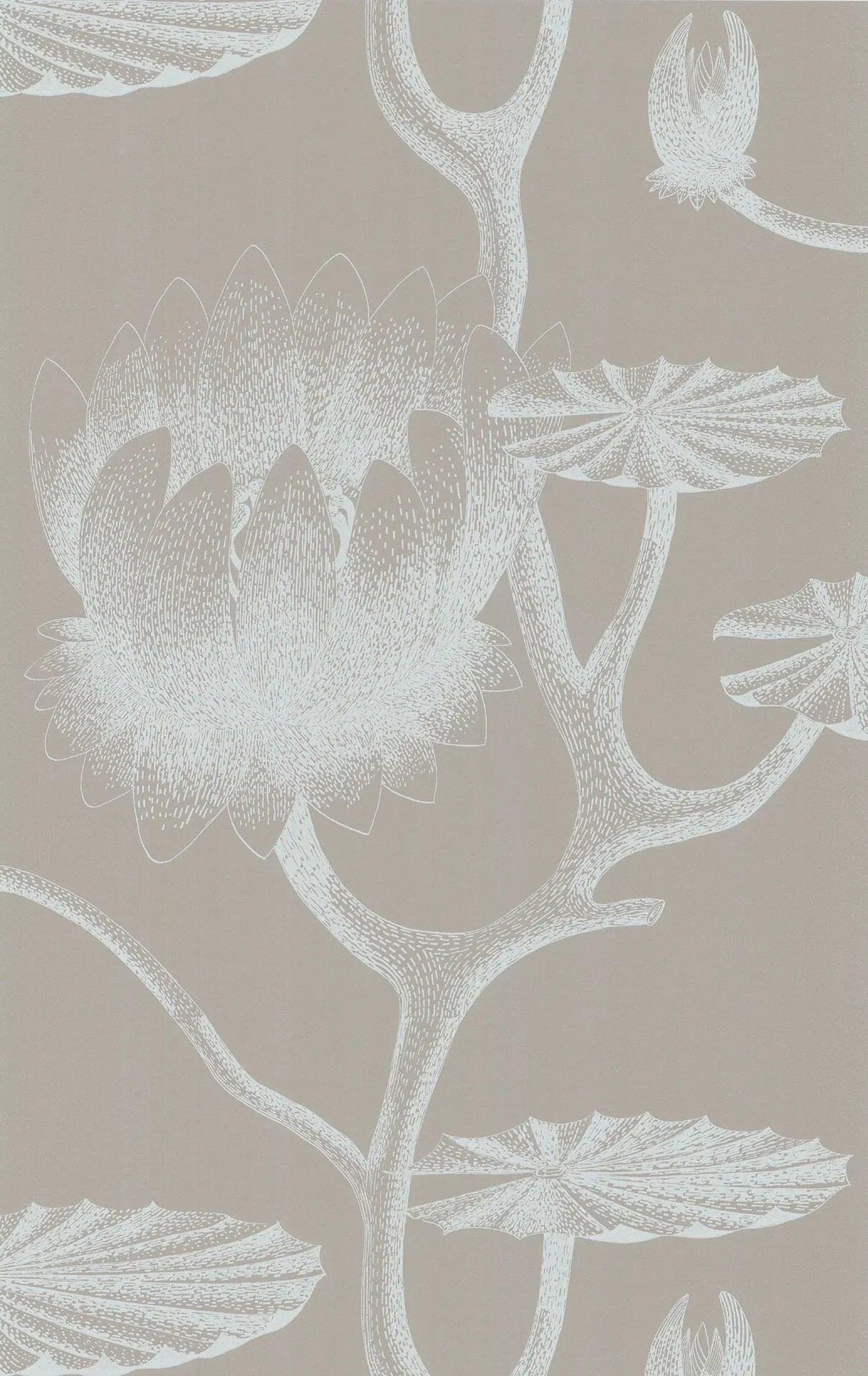 Behang met plantaal motief CONTEMPORARY RESTYLED - Lily beige
