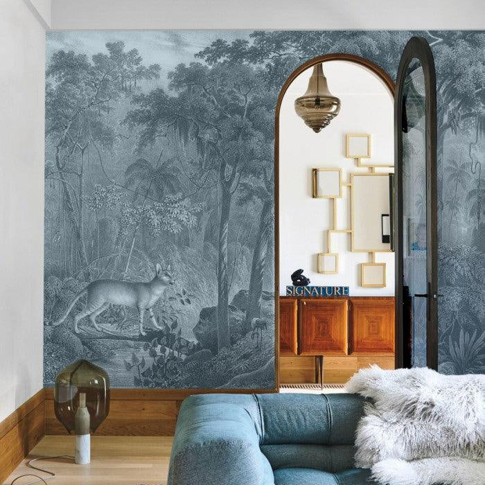 Tapeta  Jungle Cat Blue Wallcolors    Eye on Design