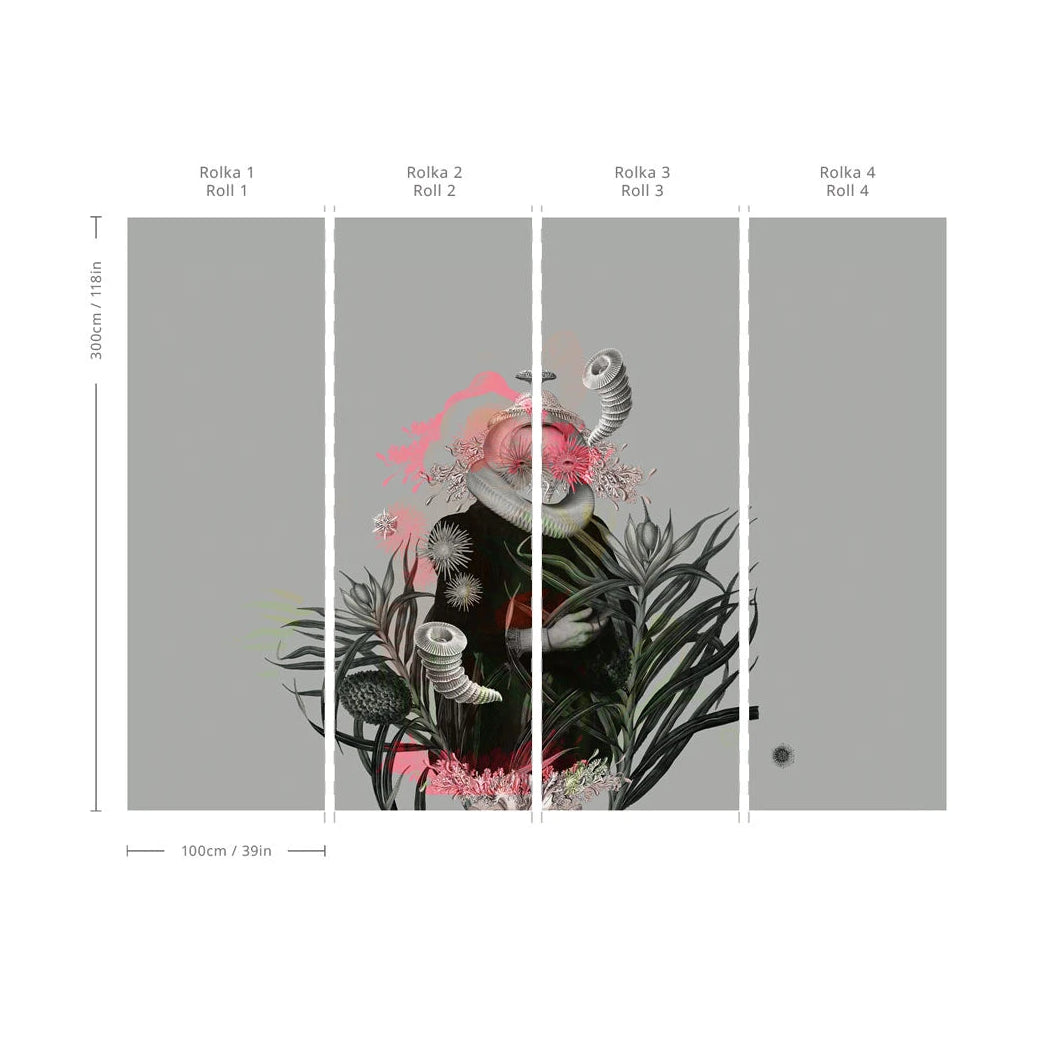 Tapeta flizelinowa LADY MEDUSA szary