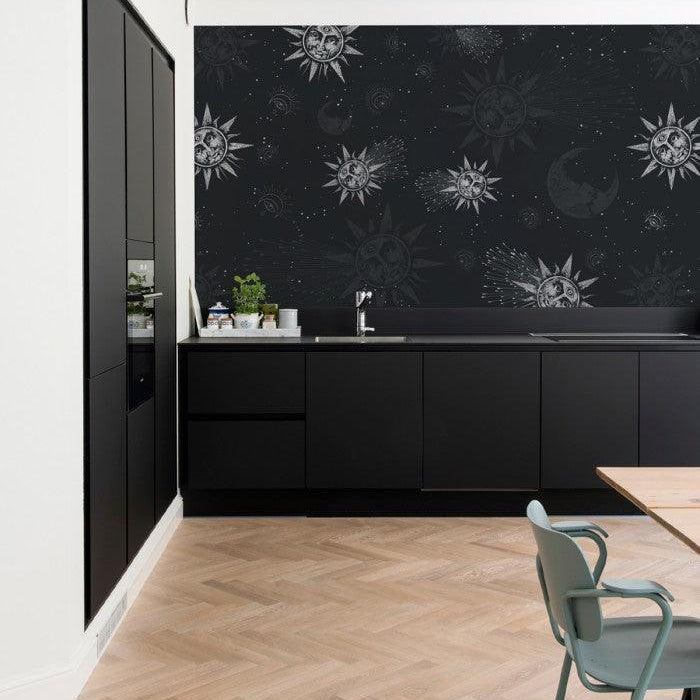 Tapeta Moon and sun navy blue Wallcolors    Eye on Design