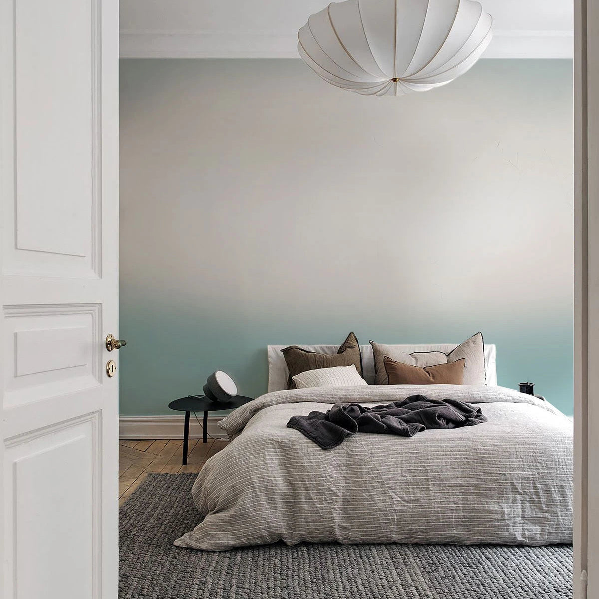 Ombre Sea Gradient Wallpaper Deep Blue with Gray