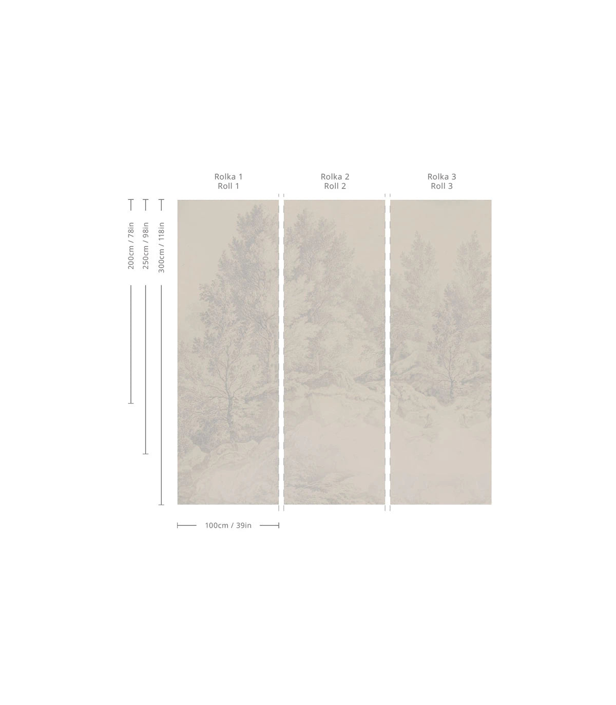 Behang met boomlandschap WHISPERING TREES BLAUW