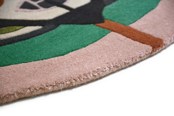 Round rug Zodiac Virgo beige-green