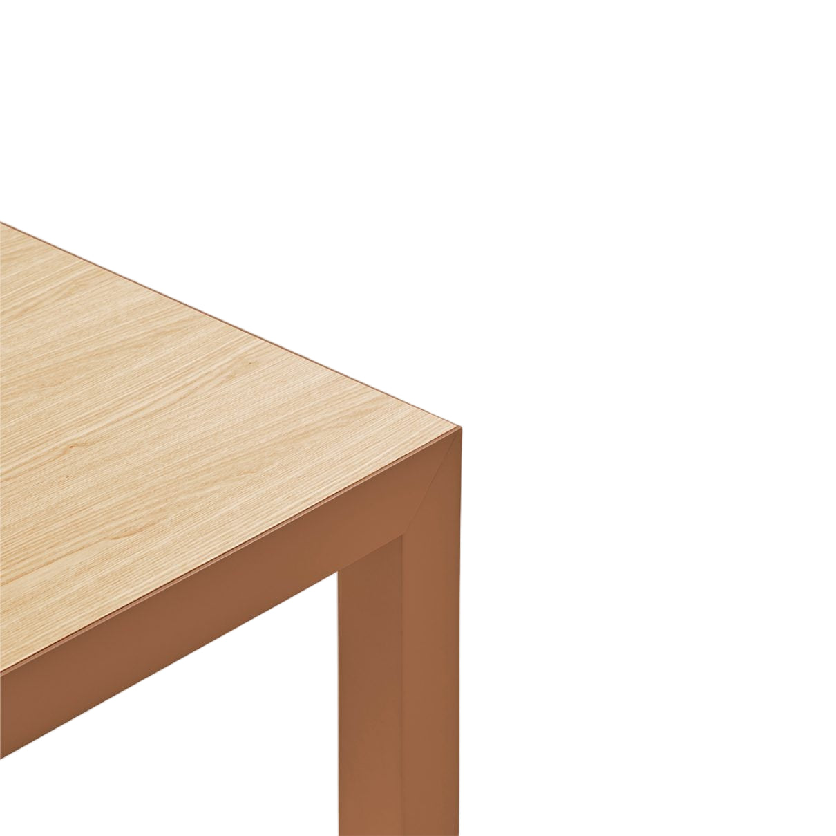 Tisch ALMA Eichenfurnier mit karamellfarbener Basis