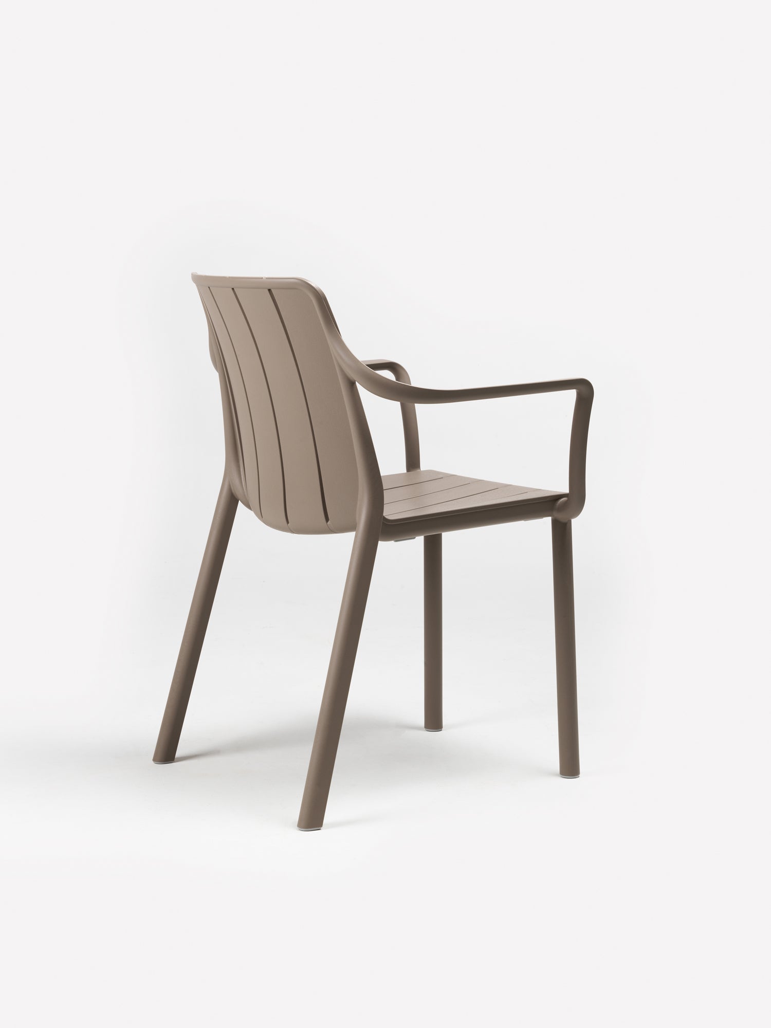TIBERINA taupe buitenstoel met armleuningen