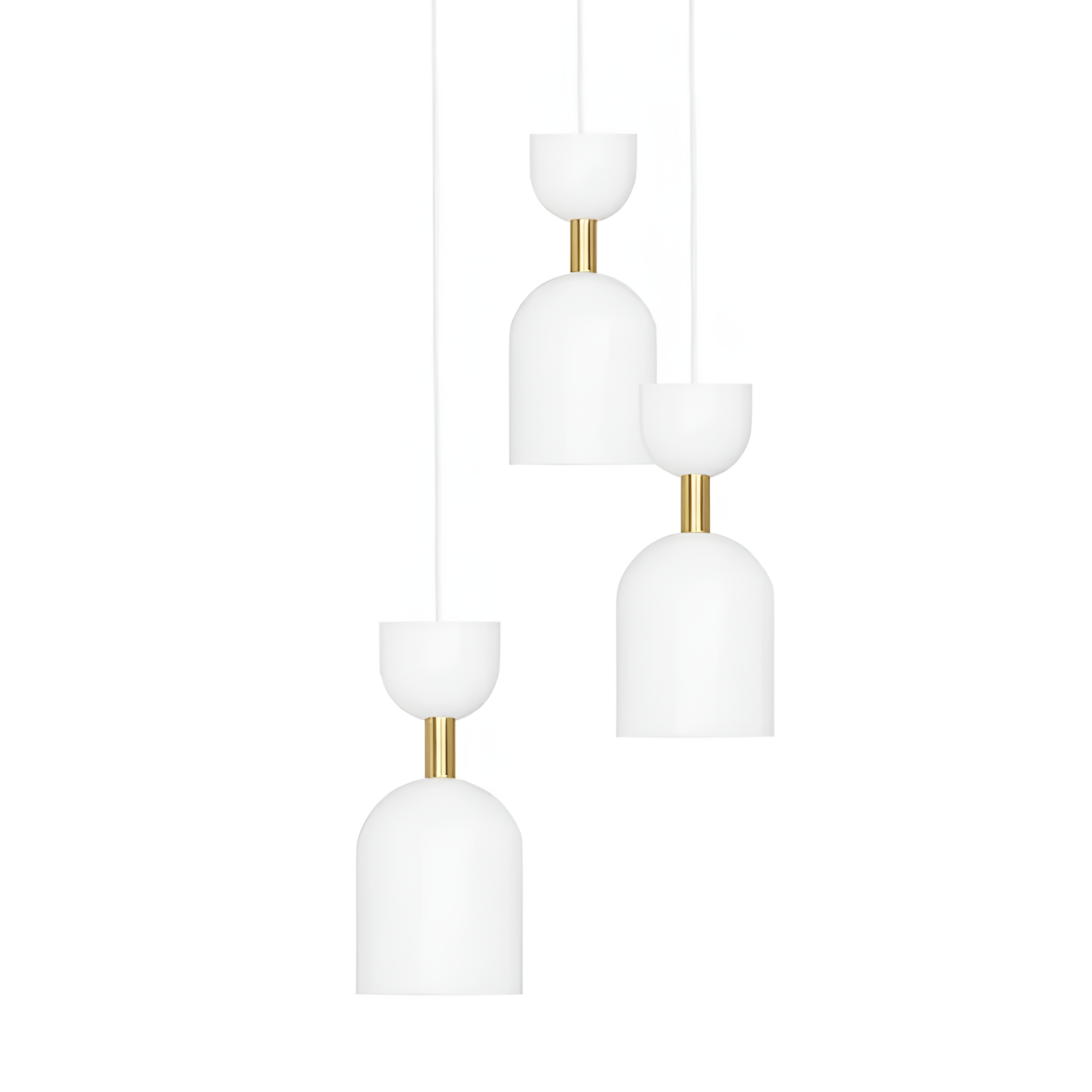 SUPURU 3P white pendant lamp with brass