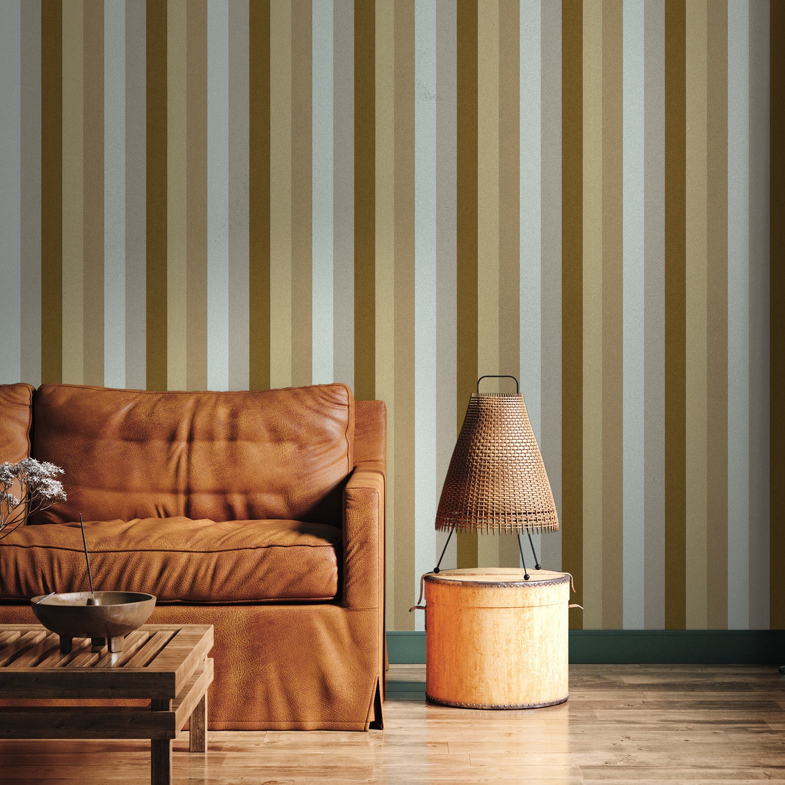Structuurtapijt met strepen TRANSAT - SABLE/CAMEL beige met bruin