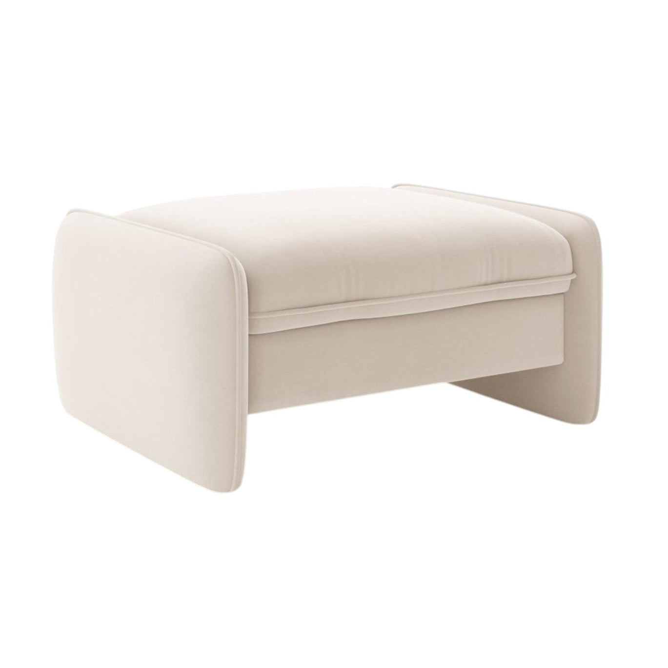 Puf aksamitny GEORGIA kość słoniowa