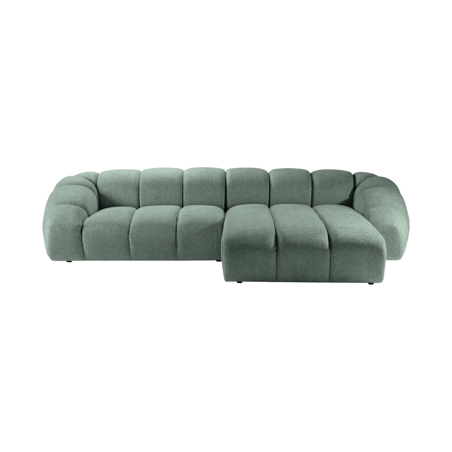 Rechthoekige 4-persoons bank rechts DIANA muntgroen chenille