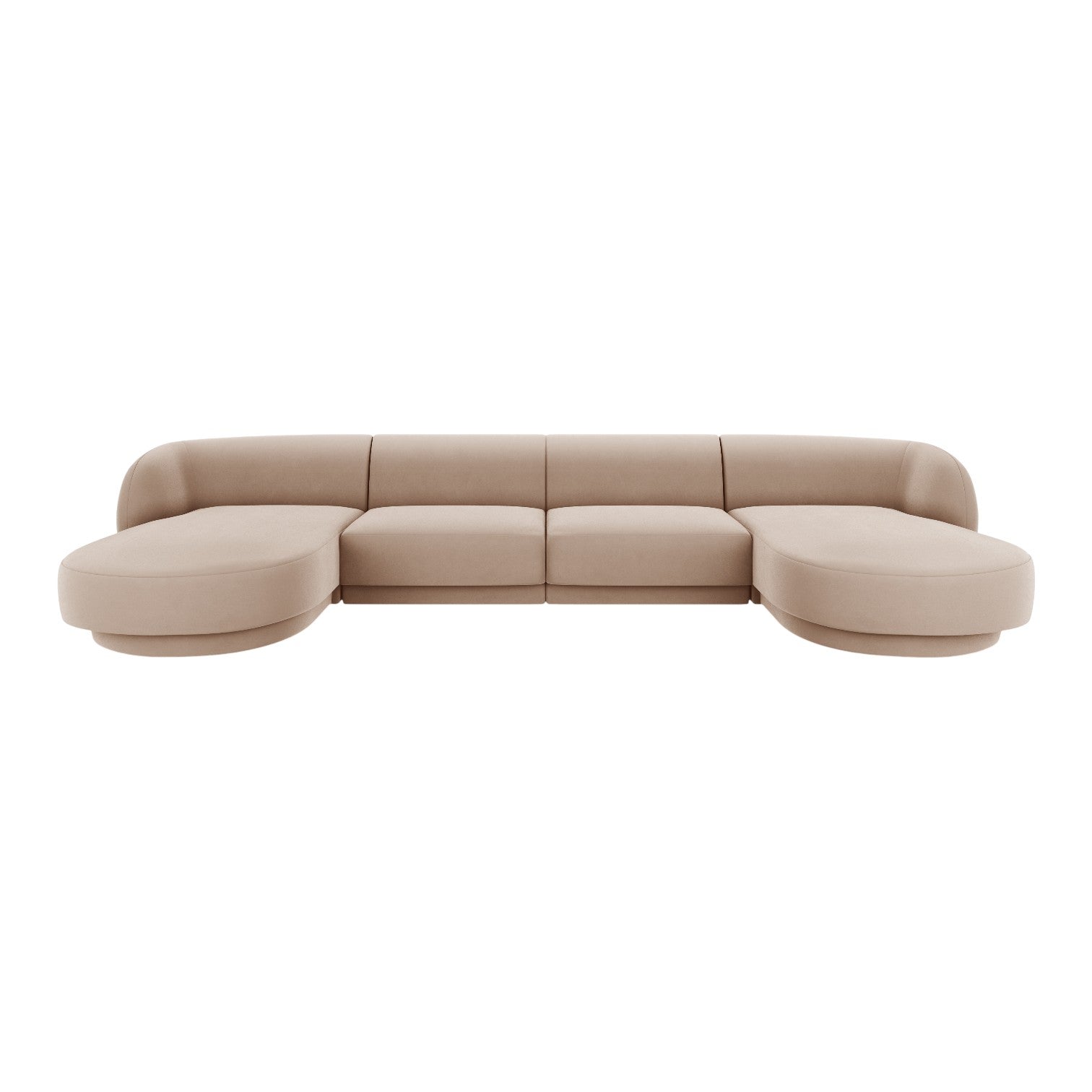 Velvet panoramic corner sofa for 5 people MILEY cappuccino