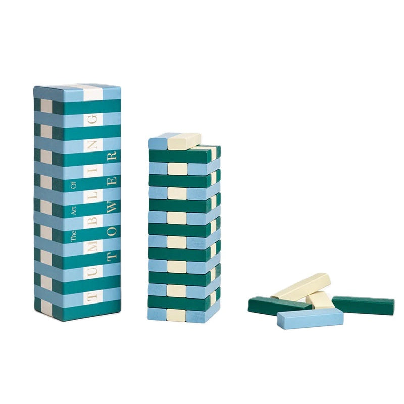Gra strategische Yenga TUMBLING TOWER blau mit grün