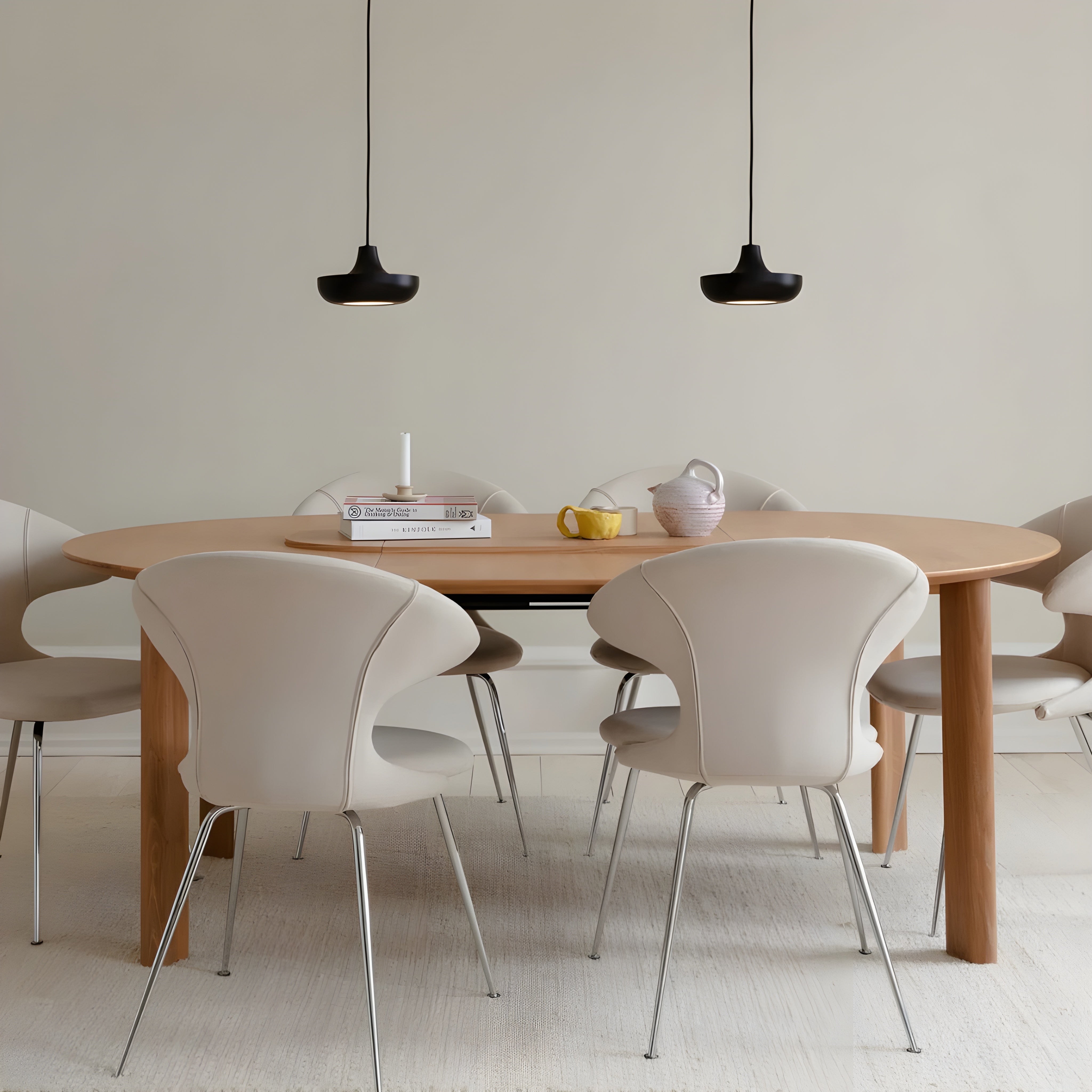 Stół okrągły rozkładany COMFORT CIRCLE dębowy z podestem z białej stali