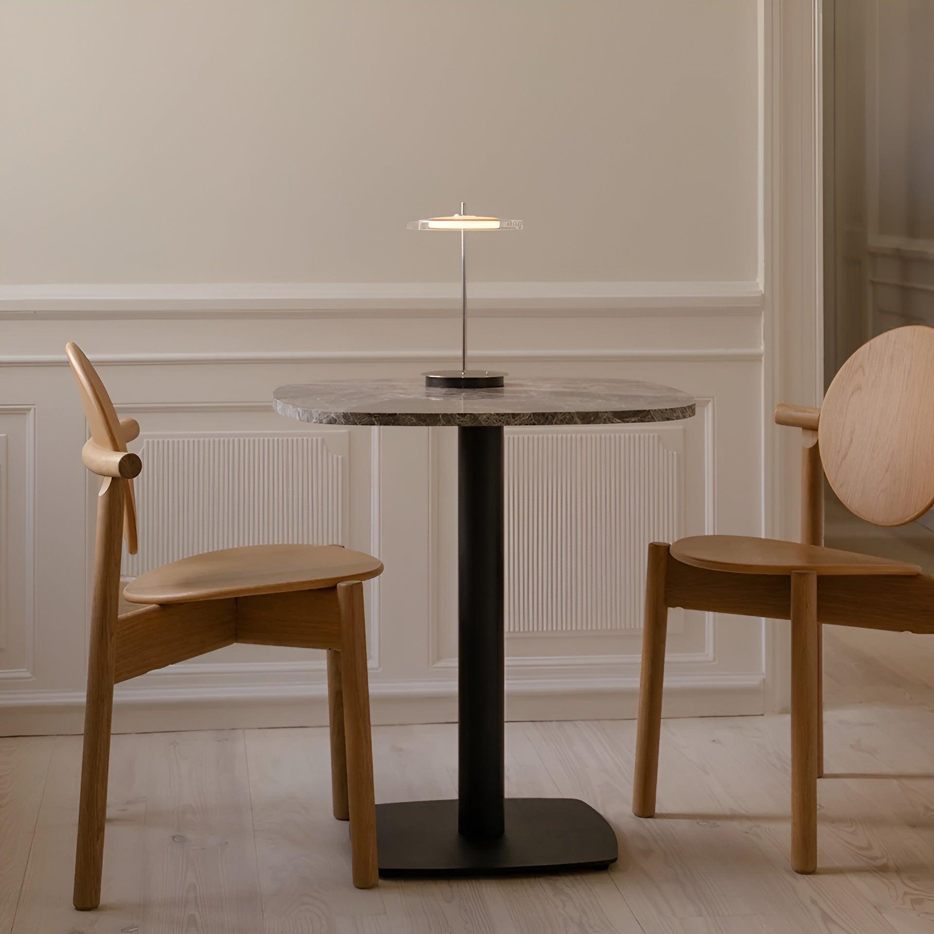 Lampa przenośna ASTERIA GLASS MOVE  transparentny ze srebrną podstawą