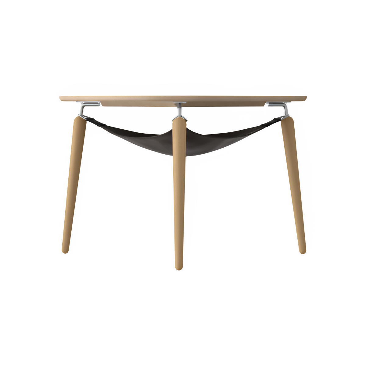 Hang Out salontafel eiken met zilveren steunen