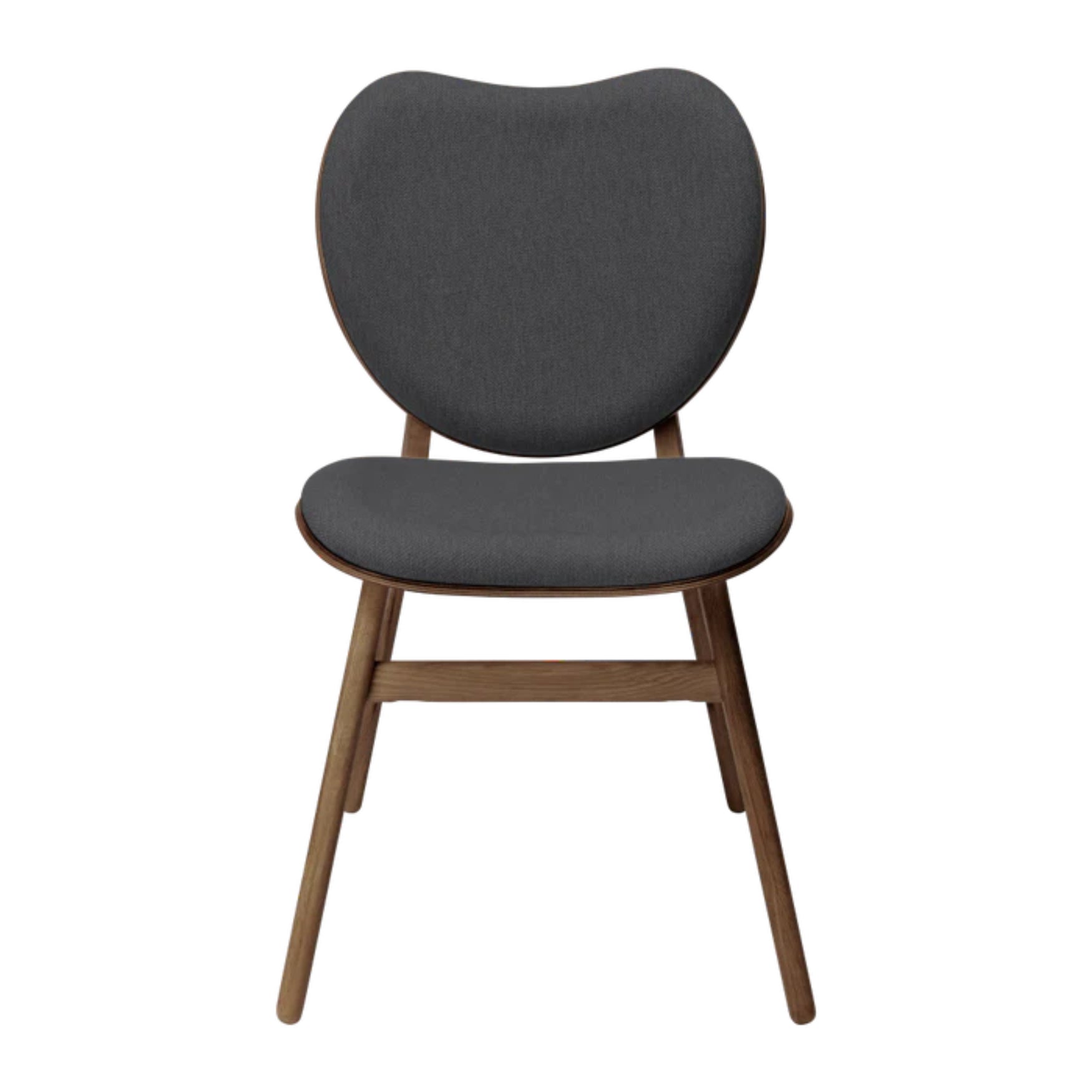 Stuhl CONVERSATION dunkelgrau mit einem Gestell aus Nussbaumholz