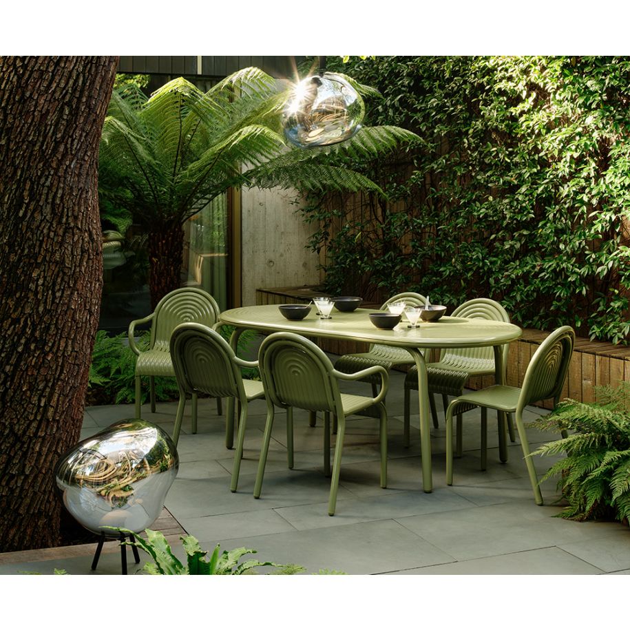 Buitenstoel met armleuningen GROOVE groen