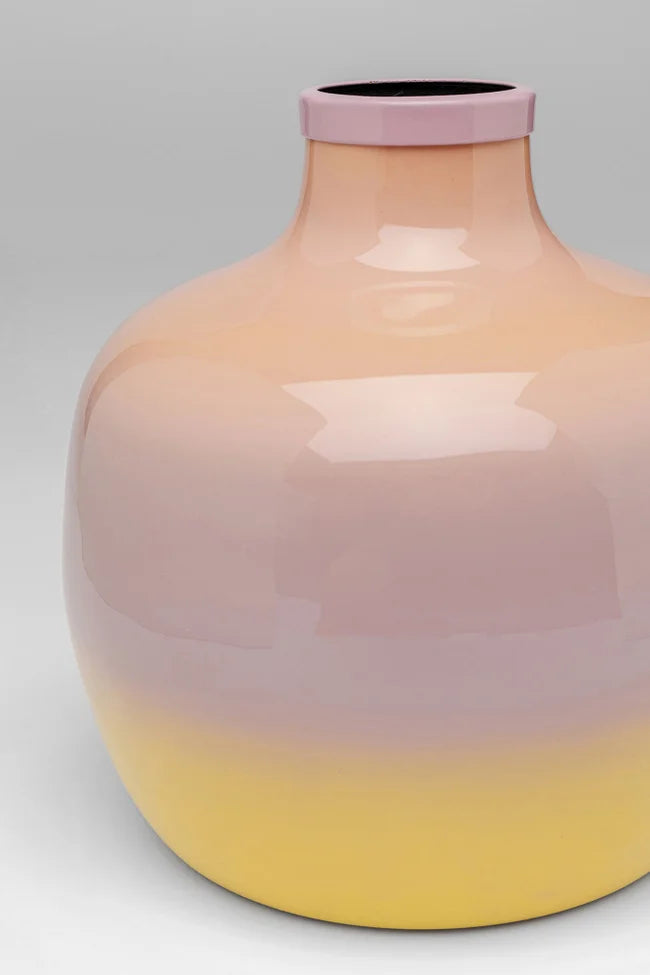 RICI vase yellow with light pink