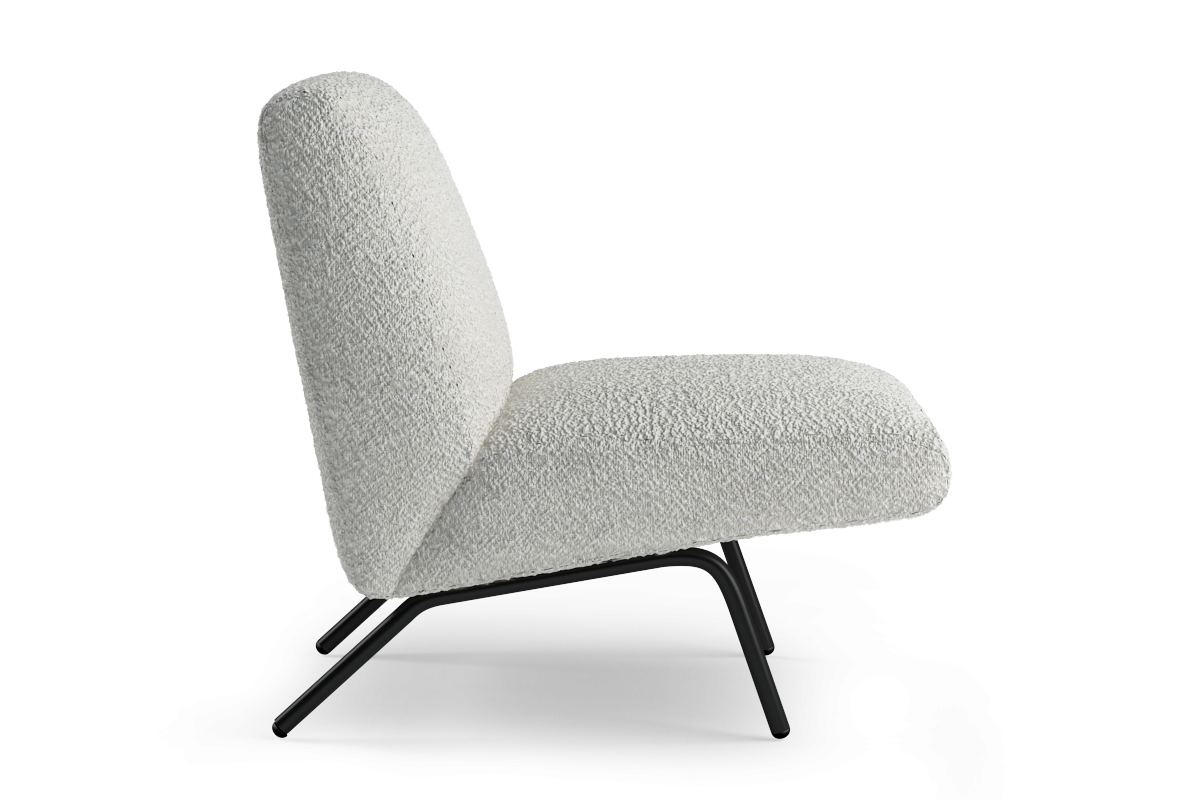 Fauteuil LINO gestoffeerd met zwarte basis