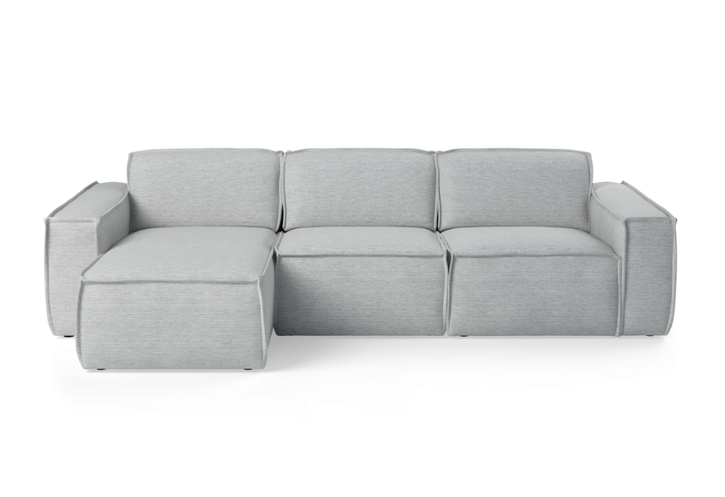 Modulaire hoekbank voor 3,5 personen, links LUMO gestoffeerd