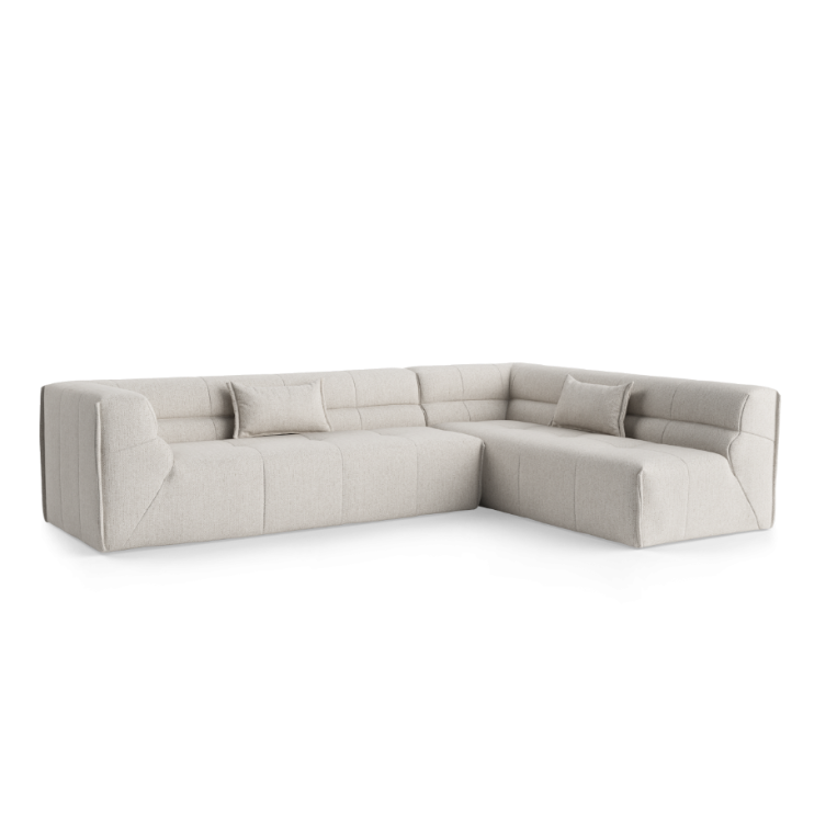 Modularer 6-Sitzer Ecksofa rechts PIERO gepolstert