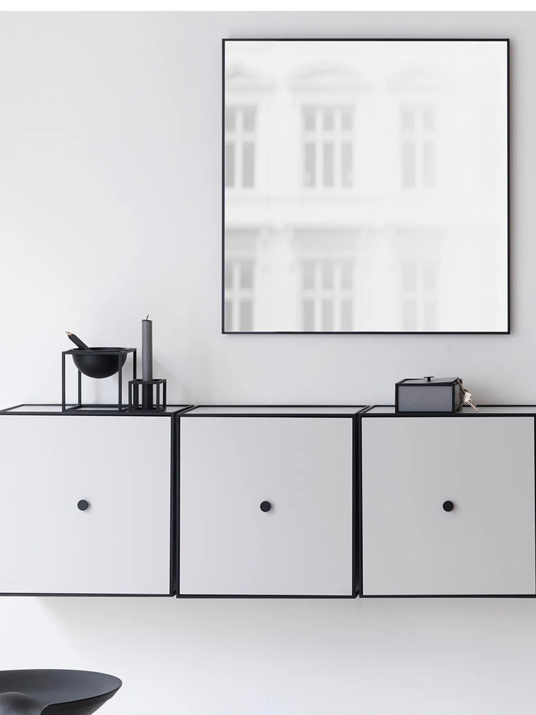 Wandspiegel VIEW zwart