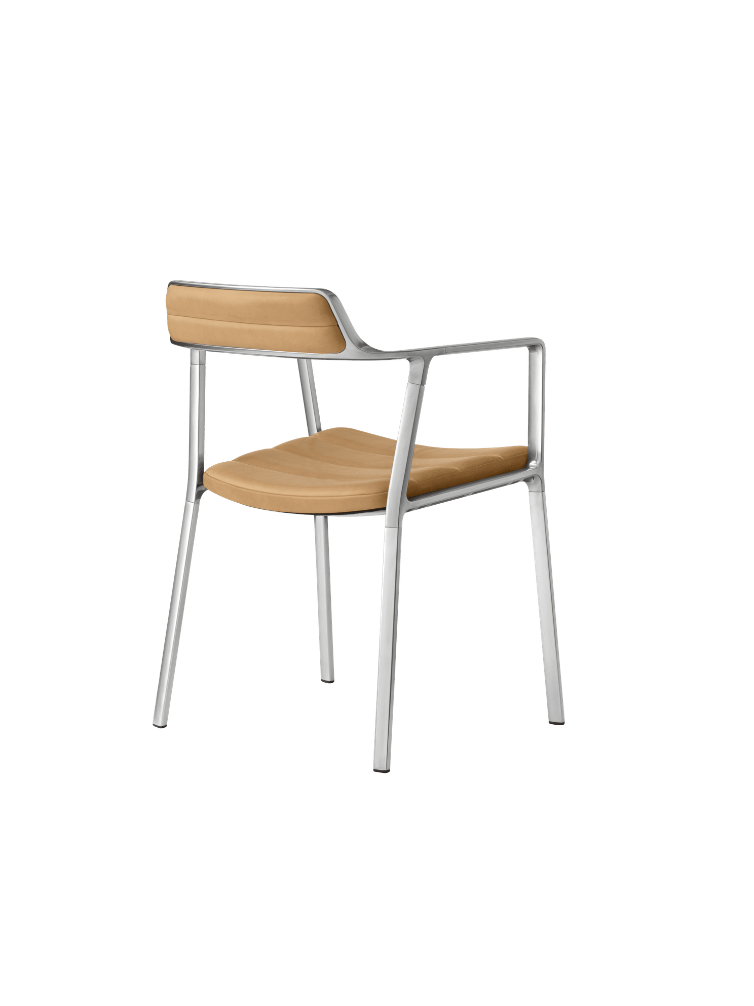 Stoel 451 karamel leer met metalen basis