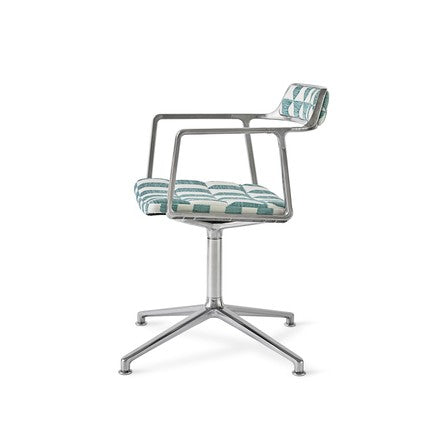 Office Chair 452 – LAGRASSE Blue and White with Metal Base