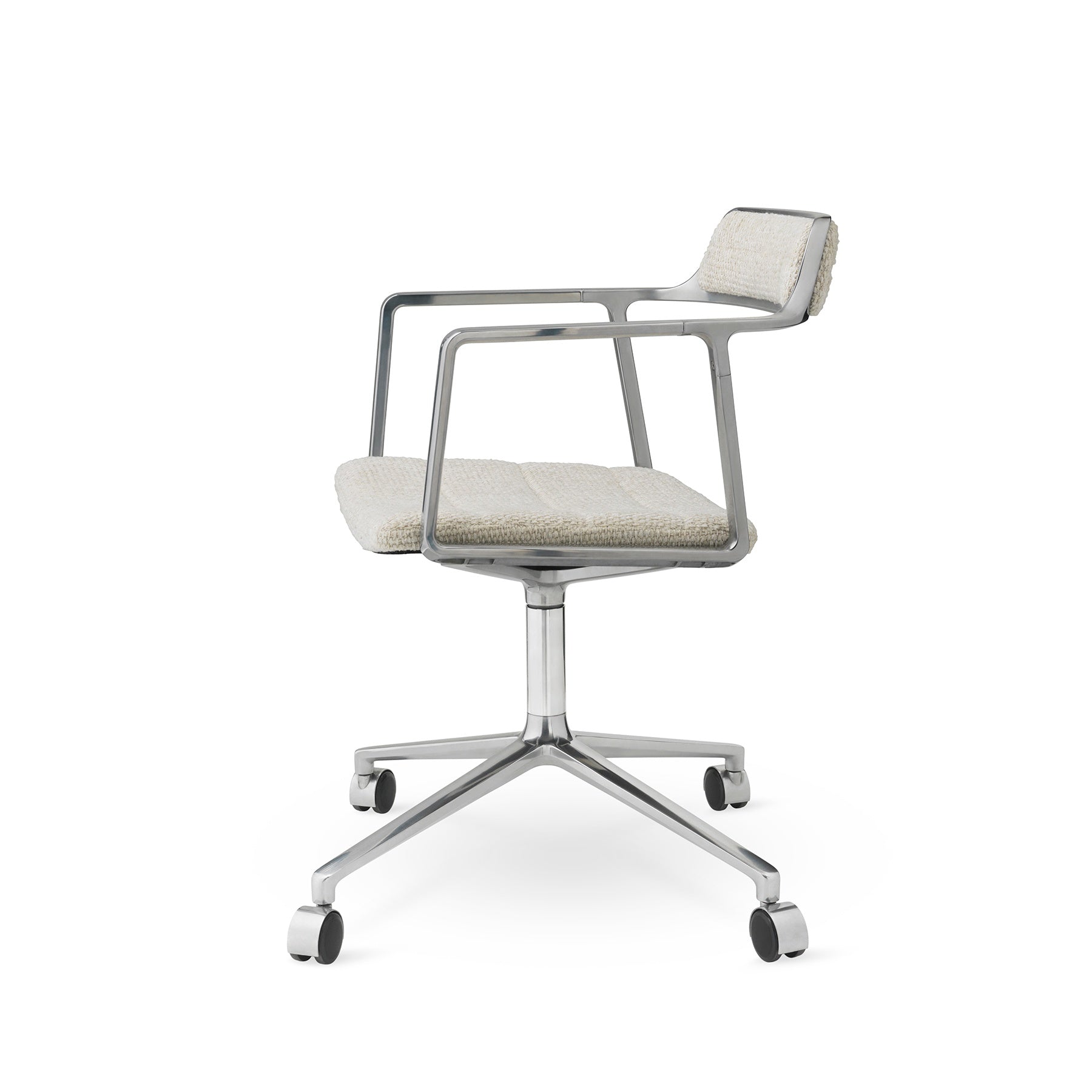 Bureau stoel 452 lichtgrijze stof met metalen basis
