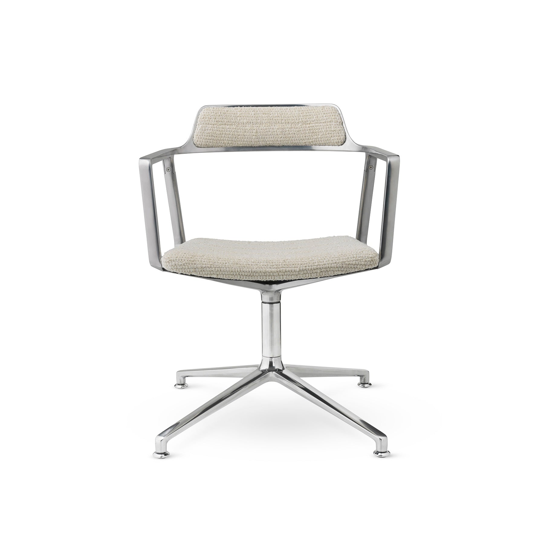 Bureau stoel 452 lichtgrijze stof met metalen basis