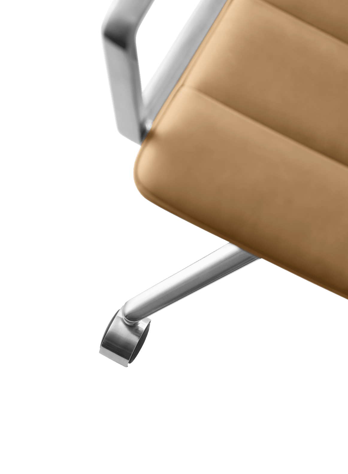 Bureau stoel 452 karamel leer met metalen basis