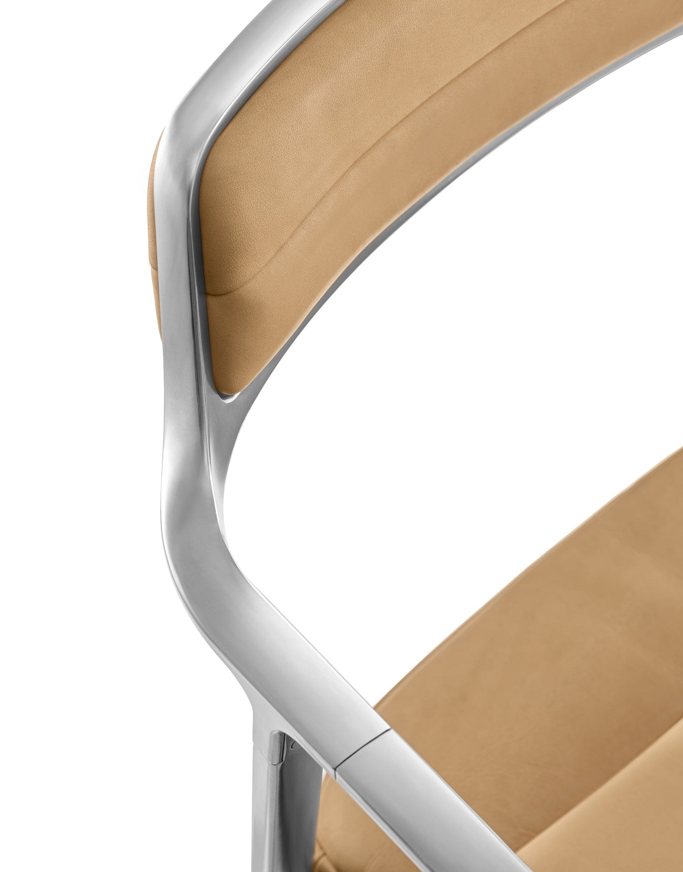 Bureau stoel 452 karamel leer met metalen basis