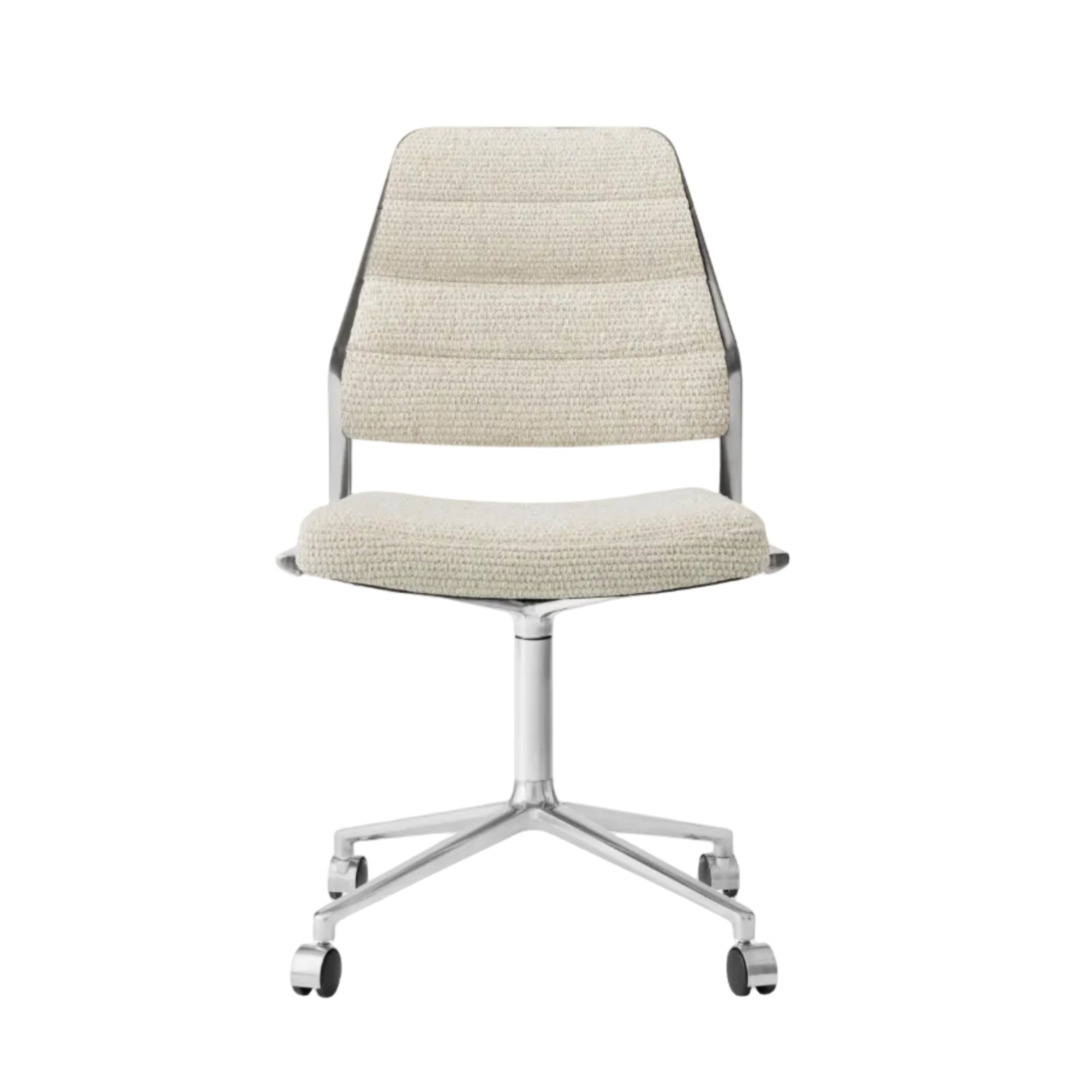 Bureau stoel 454 lichtgrijze stof met metalen basis